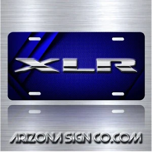 CADILLAC XLR Inspired art on Simulated Carbon Fiber Aluminum License Plate Blue - Bild 1 von 6