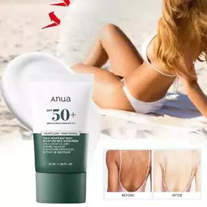 Anua Heartleaf Silky Moisture Sunscreen Sun Cream SPF 50+ PA++++, 50ml/ 1.69 oz - Picture 1 of 11