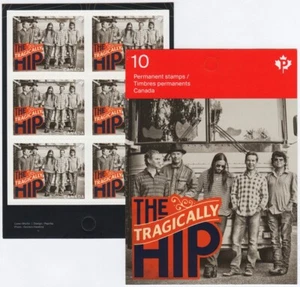 TRAGICALLY HIP = Canadian Recording Artists One BK Page of 6 stamps Canada 2013 - Imagen 1 de 3