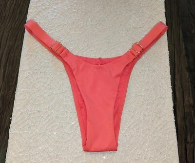 NEW VICTORIA'S SECRET XL CORAL BRAZILIAN ADJUSTABLE-SIDE SWIM BOTTOM - Image 1 of 4