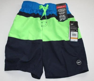 Pantalones Cortos de Natación Speedo Big Boys S Board Forrados Eléctricos Azul Lima Verde Nuevos con Etiquetas Foto 1 de 2
