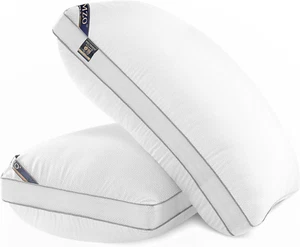 Luxury Comfy Hotel Collection Bed Pillows for Sleeping- Firm Queen Size Set of 2 - Picture 1 of 12