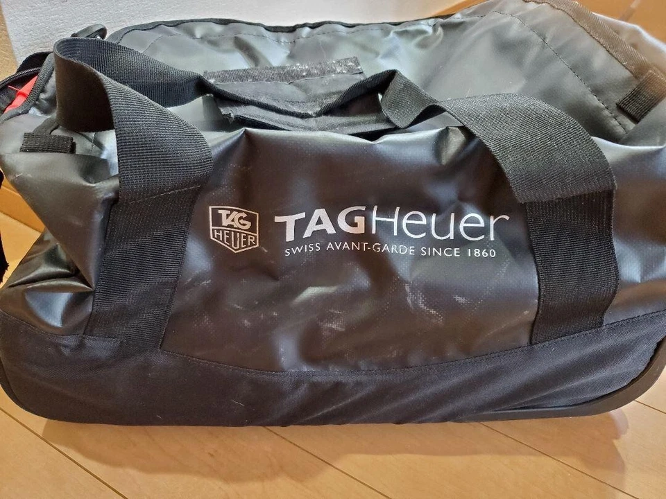 [COMO NUEVO] TAG Heuer Reloj Novedad Negro Nylon Logo Estampado Boston Bolso de Viaje Raro Foto 1 de 4
