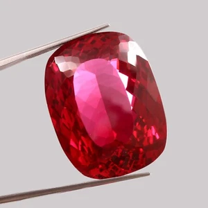 111 Ct Natural Flawless Mozambique Red Ruby Loose Cushion Cut Gemstone 34x26 MM - Picture 1 of 4
