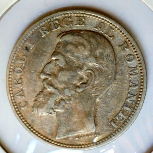 VERY RARE! Romania 1900 2 Lei Silver Coin *VF/XF. - Picture 1 of 2