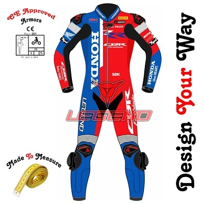 Traje de carrera Honda HRC WSBK personalizado Honda moto moto carreras traje de cuero Foto 1 de 4