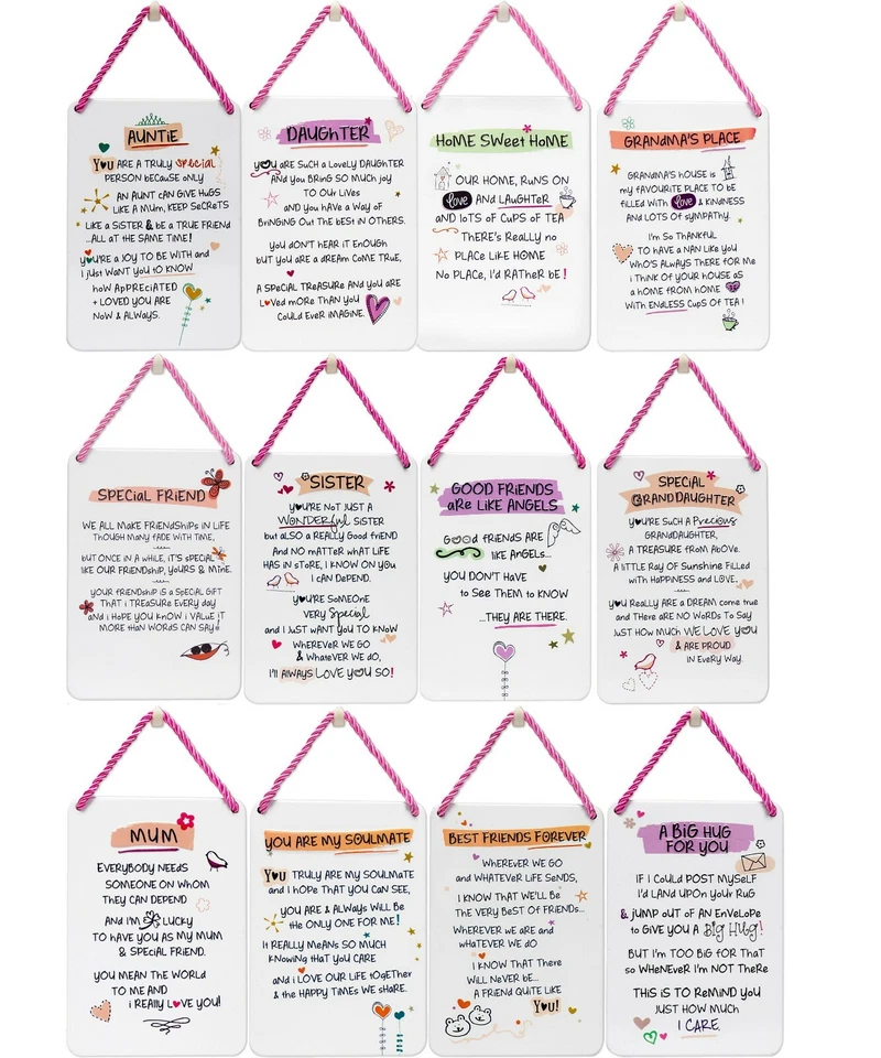 Inspired Words Tin Plaque (Auntie Daughter Granddaughter Hug Friend Mum Sister) - Image 1 of 1