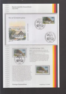 BRD ETSB 1995/32b FIRST DAY COLLECTION FARMHOUSE SAXONY, STORK - Picture 1 of 1