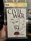 CIVIL WAR #1 CGC 9.8 SS Signed & Squad Shah Iron Man Sketch Tony Stark Sketch