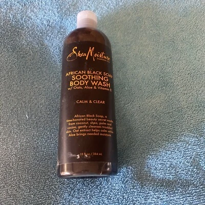 Jabón corporal calmante SheaMoisture jabón negro africano, limpia suavemente, 13 fl oz. Foto 1 de 3