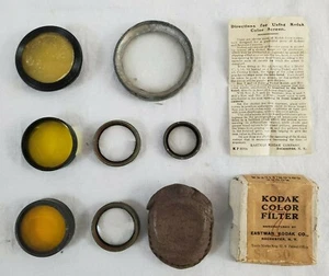 Lote DE COLECCIÓN de 7 filtros de lente de color cámara Kodak 7 colores con bolsa de cuero  - Imagen 1 de 10