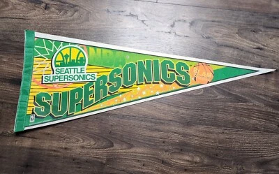 Seattle Supersonics Basketball Vintage 90s Pennant wincraft NBA - Image 1 of 4