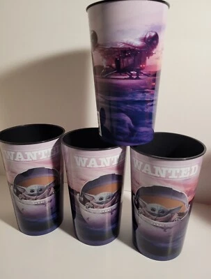 Star Wars The Mandalorian Baby Yoda 18 oz. Juego de 4 tazas de plástico para fiestas 🆕 Foto 1 de 3