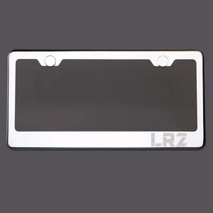 Mirror Chrome License Plate Frame LR2 Laser Engraved Metal Screw Cap - Bild 1 von 8