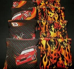 JR NASCAR RACING Cornhole Bags Checkered Flag Baggo Toss 8 ACA Beanbags - Picture 1 of 2