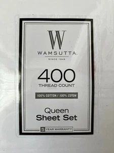 RARE BNWT Wamsutta Queen Sheet Set 400 Thread Count 100% Cotton in White - Picture 1 of 9