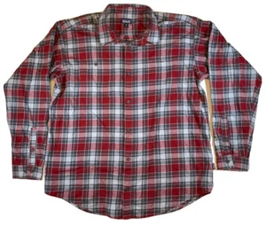 Patagonia Mens Long-Sleeved Organic Cotton Common Tread Flannel Shirt 2XL Red - Picture 1 of 6