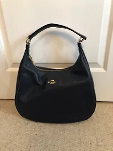 Midnight pebbled leather Coach Harley hobo bag - Picture 1 of 5
