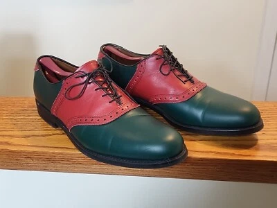 RARO | ALLEN EDMONDS Holiday ROJO VERDE NAVIDAD ZAPATOS 12 B Foto 1 de 4