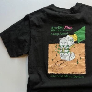 AMD Am486 Processor Shirt Med Vintage 90s Computer Shirt - Picture 1 of 3