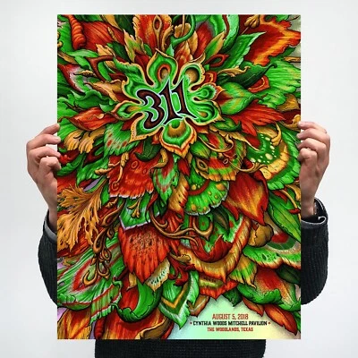 NC Winters 311 GREEN FOIL Poster Woodlands TX Signed Print Concert Show RARE /15 - Image 1 of 2