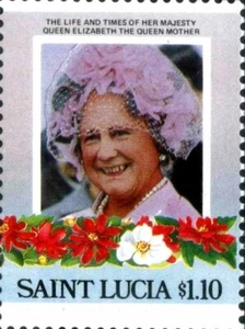 SAINT LUCIA - 1985 - Queen Mother, 85th. Birthday - MNH Comm. Stamp - Mi. #787 - Picture 1 of 1