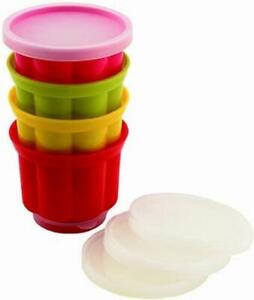 TALA JELLY MOULDS COLORED MINI SIZE POTS WITH LID KIDS PARTY FUN