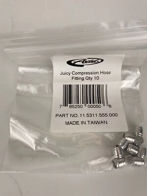 AVID JUICY KOMPRESSIONSSCHLAUCHVERSCHRAUBUNG 10 STÜCK NEU SILBER 11.5311.555.000 - Bild 1 von 2