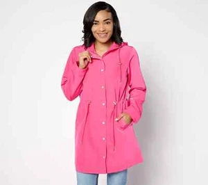 Chaqueta Anorak Resistente al Agua Susan Graver con Capucha-Rosa-Pequeña Pequeña-A634601 - Imagen 1 de 2