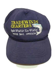 Vintage Trucker Baseball Angelmütze Oregon Navy GO FISHIN gebrauchter Zustand - Bild 1 von 10