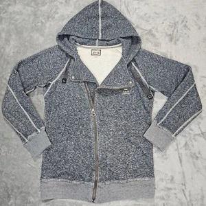 Vintage Diesel Jacket Womens Small Blue Asymmetrical Zip Moto Biker Hoodie Y2K - Picture 1 of 12