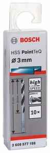 Accesorios Bosch 10 piezas PointTeQ HSS broca giratoria para metal, Ñ3 mm, DIN338 - Imagen 1 de 13