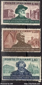 ITALIE 50 ANS DE LA MORT DE VERDI N° 615/617 NEUF ** SANS CHARNIERE A VOIR - Picture 1 of 2