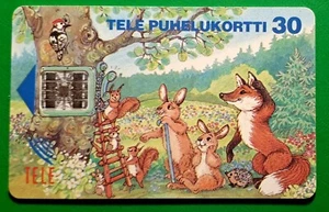 FINLAND 30 U  HEDGEHOG FOX RABBIT BIRD ANIMAL ANIMALS CARTOON 1994 PHONECARD - Picture 1 of 2