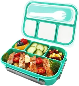 1.3L Adults Kids Bento Lunch Box Food Container Storage Microwave 4 Compartment - Picture 1 of 10