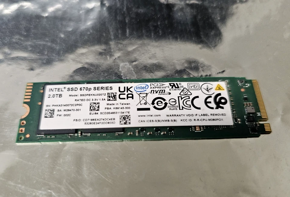 Intel SSD 670p Series 2.0TB M.2 2280 PCI-Express SSDPEKNU020TZ Solid State Drive - Image 1 of 4
