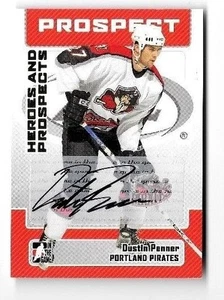 Autógrafo certificado Dustin Penner 2005 en el juego héroes y prospectos ~ novato - Imagen 1 de 1