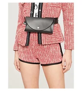 Maje Iveri Tweed Red Rouge Short Mini Shorts Zipper Size 34 Preppy Designer - Picture 1 of 11