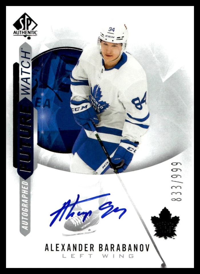 2020-21 UD SP Authentic Future Watch Auto Rookie /999 #204 Alexander Barabanov - Image 1 of 2