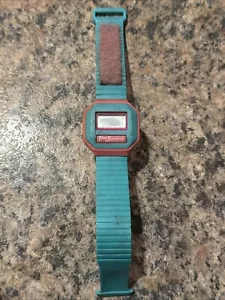 Orologio da polso digitale vintage 1985 Time Jammers verde acqua e rosa. - Foto 1 di 9