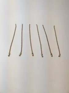 Set of 6 Brass 5" PULL CHAINS FOR Light Bulb Socket Lamp Pull Chain Extension - Picture 1 of 7