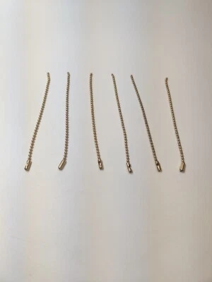 Set of 6  Brass 5" PULL CHAINS  FOR Light  Bulb Socket Lamp Pull Chain Extension - Image 1 of 4