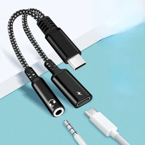 ADATTATORE CAVO TYPE C USB CHARGER JACK 3.5 AUX CUFFIE CARICA SDOPPIATORE 60W - Foto 1 di 5