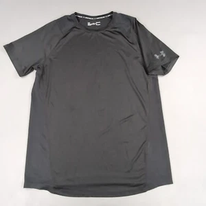 Under Armour Shirt Mens Large Black Short Sleeve Activewear Athletic Fit Gym Run - Picture 1 of 10