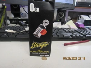 Stinger SPT520 Chrome Finish 0Ga 1/0 Ring Terminal 5/16" W/ Red & Black Bands - Picture 1 of 4