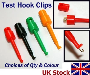 Confezione da 4 clip sonda gancio di prova, per multimetro, IC, PCB, componenti - stock UK - Foto 1 di 6