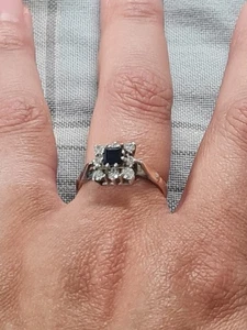 Anillo Golsil Patpend Mixto Plata y Oro Chapado Diamante Vintage Sello Talla 7 - Imagen 1 de 10