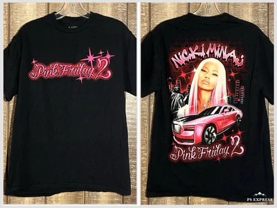 Женская футболка Nicki Minaj Pink Friday 2 Tour большая официальная двусторонняя графика - Изображение 1 из 4