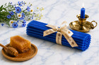 50 St. 20 cm blau Kerzen Wachs свечи синие пчелиный воск освященные 20 см