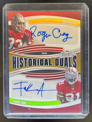 2025 Absolute Roger Craig Frank Gore Historical Duals Gold Auto Autograph #10/10 - Image 1 of 2